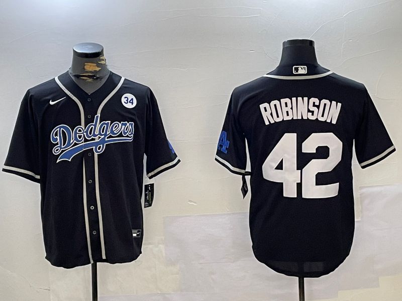 Men Los Angeles Dodgers #42 Robinson Black Game 2024 Nike MLB Jersey style 11201->los angeles dodgers->MLB Jersey